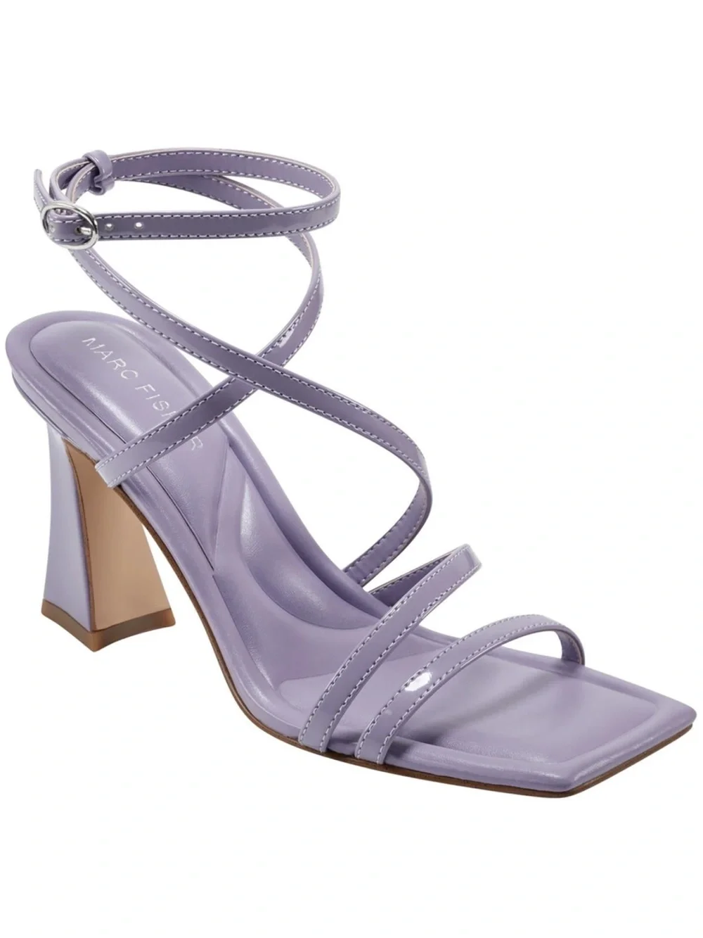 Marc Fisher Lavender Strappy Square-Toe Heel